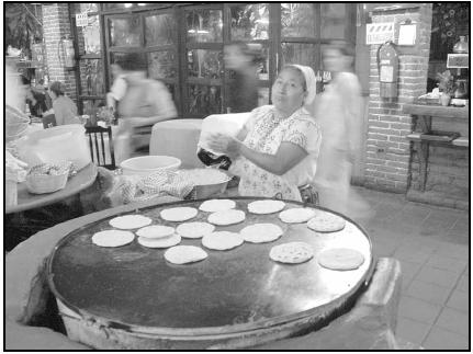 Many Mexicans buy tortillas made fresh daily at the local tortillería (tortilla stand). Corn tortillas are the basis for most typical meals. Flour tortillas are also eaten, especially in northern Mexico, but the corn variety is most popular. Cory Langley